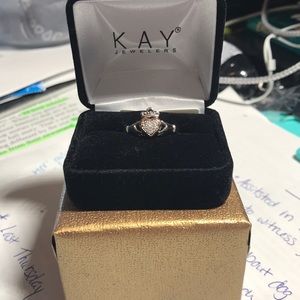 Claddagh 1/20ct diamonds sterling silver/10k gold